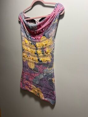 Tricotto Pastel Multicolor Knit Tank with Polka Dot Straps